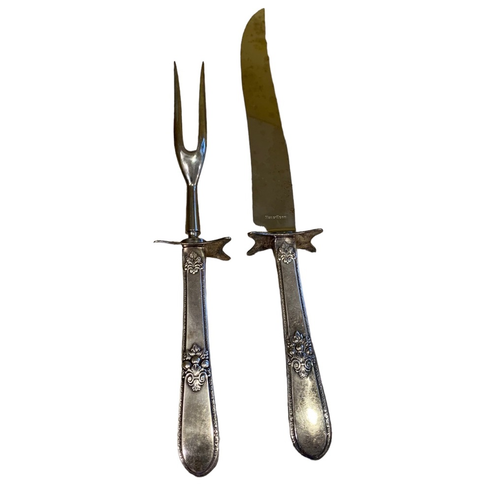 Vintage 1847 Rogers Bros silver plate  stainless carving set